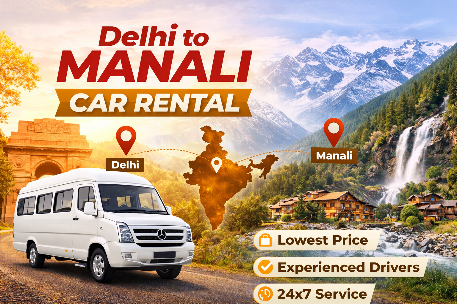 Delhi to Manali Tempo Traveller on Rent – Comfortable Group Travel from Delhi